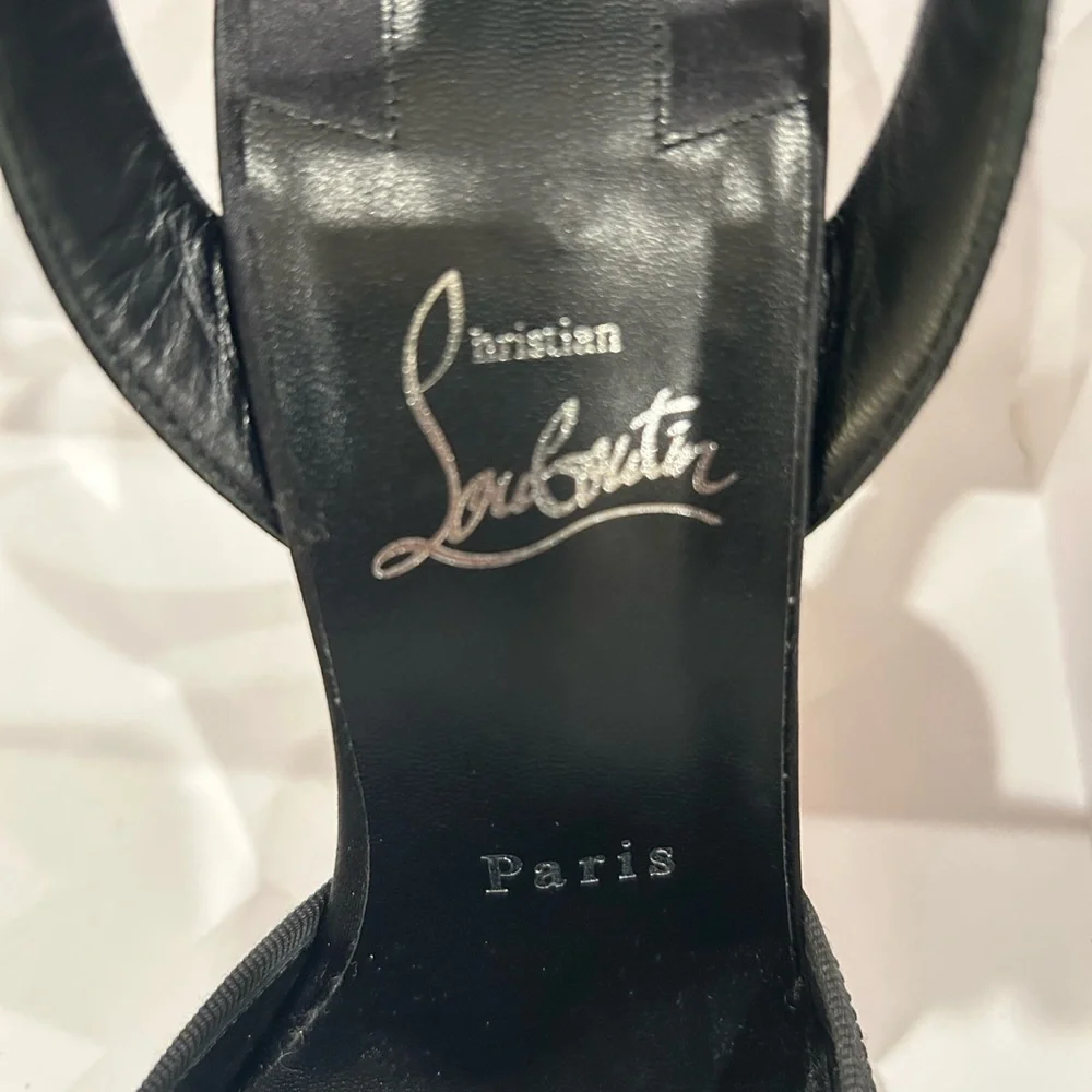 Christian Louboutin Black Ballerina Stilettos w/ Signature Red Soles Size 10 US - Picture 6 of 16